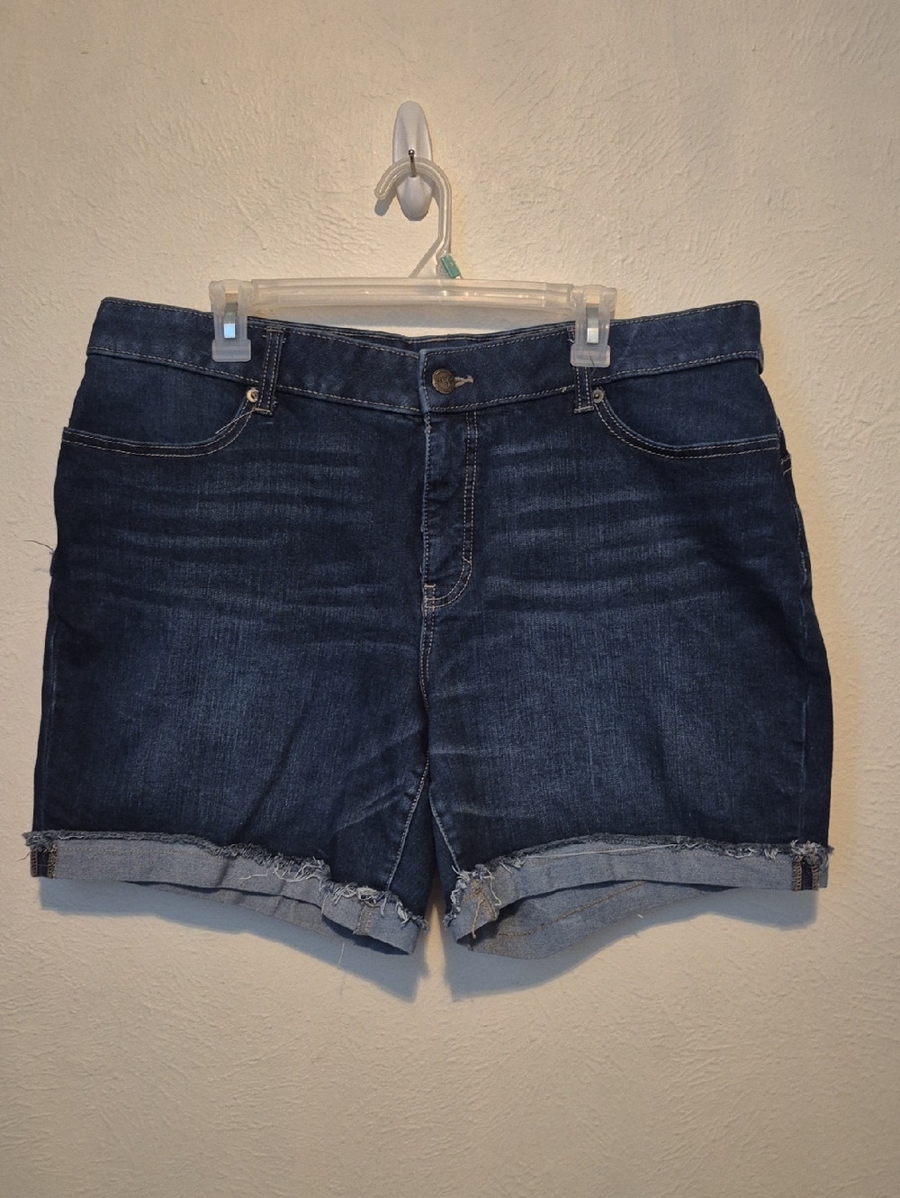 Terra & Sky Dark Blue Denim Rolled Cuff Shorts